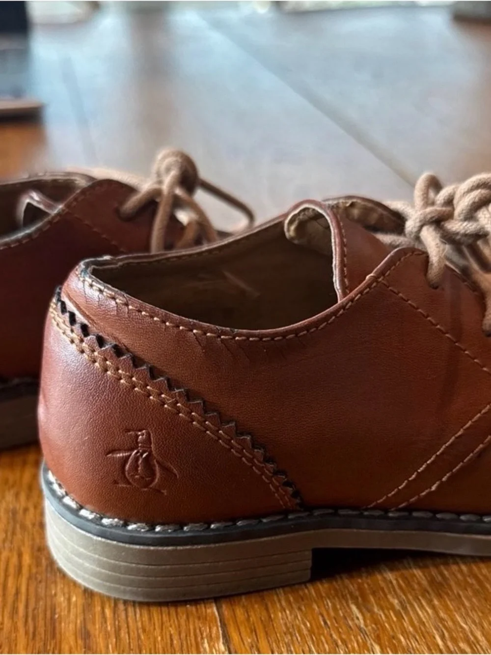 Original Penguin Kids Tan/Brown Lace-Up Dress Shoes